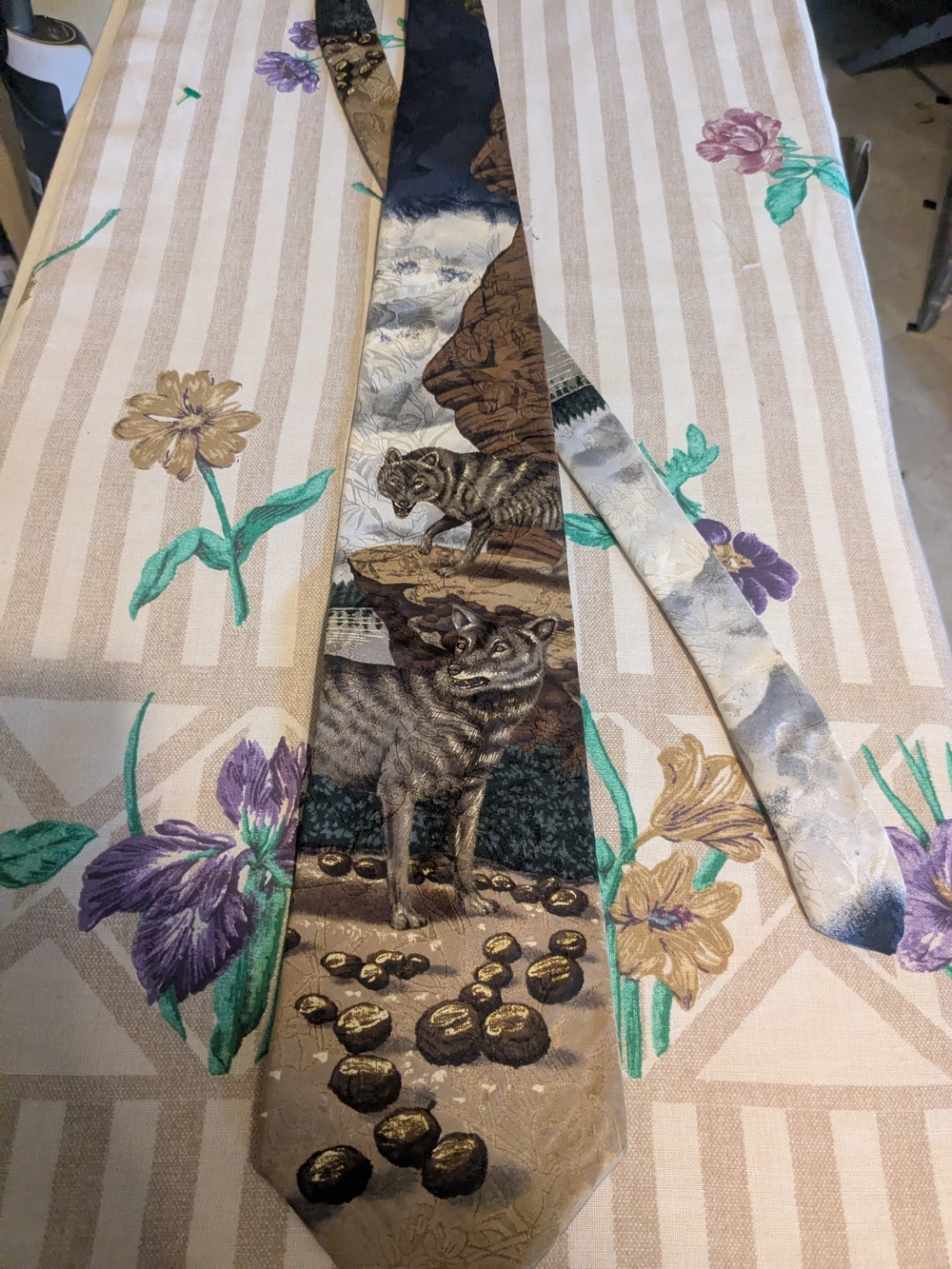 Endangered Species "Wolf Summer" Tie By Marc Dennis Made In USA 100% Silk